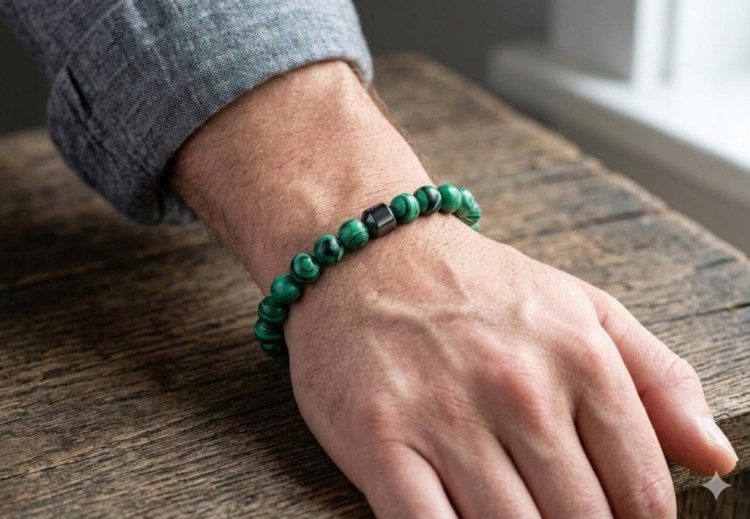 Bransoletka z kamieni MALACHIT LENREE