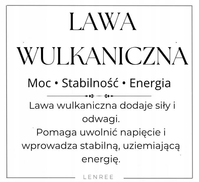 Bransoletka z kamieni naturalnych LAWA WULKANICZNA 8mm męska LENREE