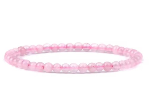Bransoletka z kamieni naturalnych KWARC RÓŻOWY 4mm damska LENREE