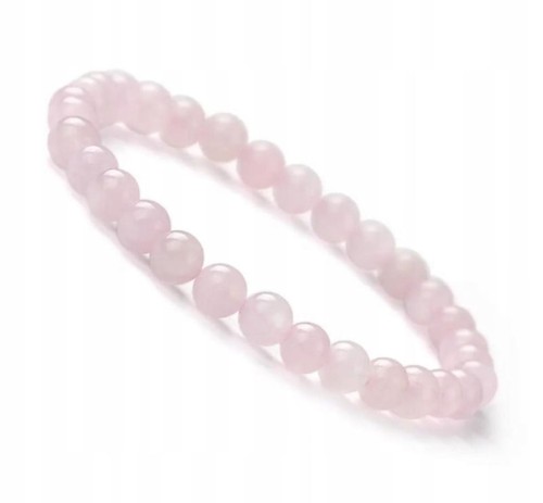 Bransoletka z kamieni naturalnych KWARC RÓŻOWY 6mm damska LENREE