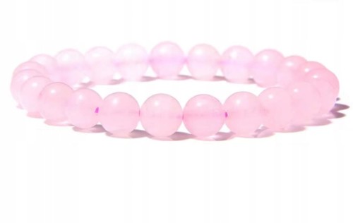 Bransoletka z kamieni naturalnych KWARC RÓŻOWY 8mm damska LENREE