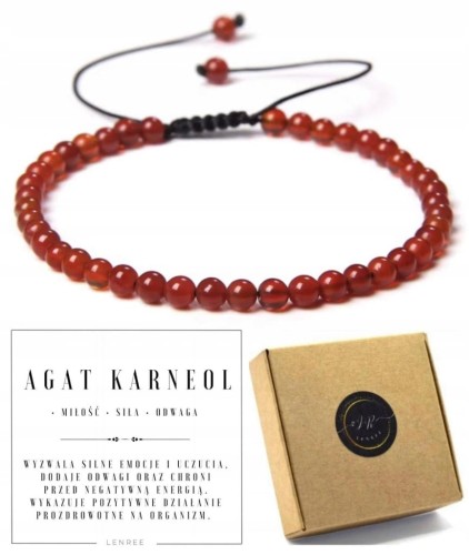 Bransoletka z kamieni naturalnych AGAT KARNEOL LENREE
