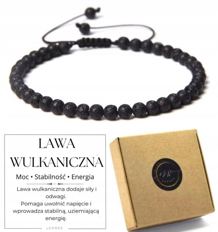 Bransoletka z kamieni naturalnych LAWA WULKANICZNA LENREE