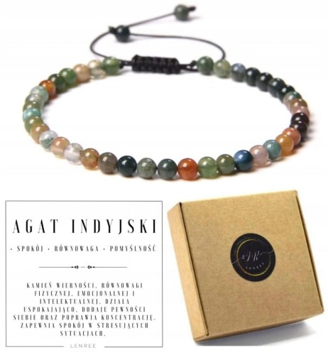 Bransoletka z kamieni naturalnych AGAT INDYJSKI LENREE