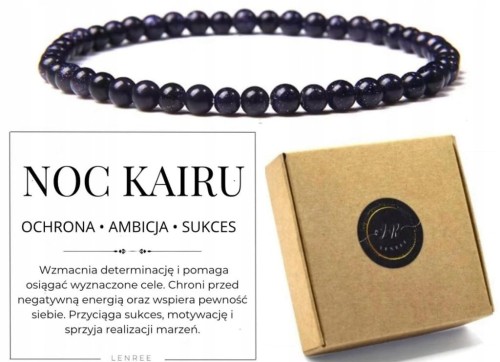 Bransoletka z kamieni NOC KAIRU 4mm ochrona sukces energia LENREE