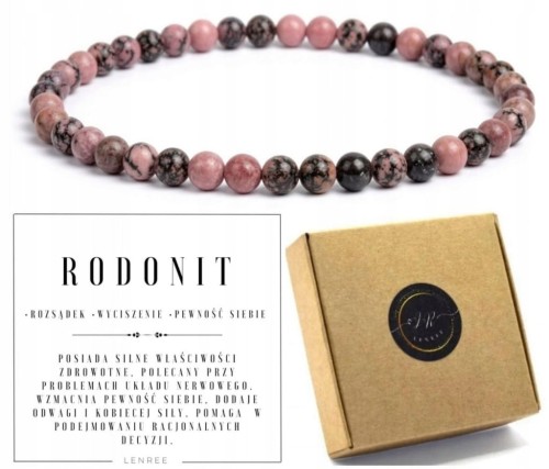 Bransoletka z kamieni RODONIT 8mm równowaga spokój pewność LENREE