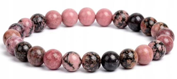 Bransoletka z kamieni RODONIT 6mm równowaga spokój pewność LENREE
