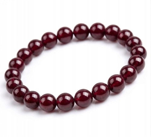 Bransoletka z kamieni GRANAT 8mm naturalny elegancka LENREE