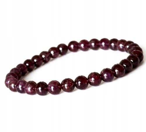 Bransoletka z kamieni GRANAT 6mm naturalny elegancka LENREE
