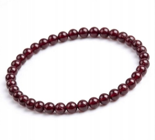 Bransoletka z kamieni GRANAT 4mm naturalny delikatna LENREE