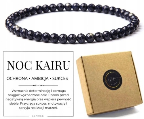 Bransoletka z kamieni NOC KAIRU 4mm fasetowany elegancka LENREE