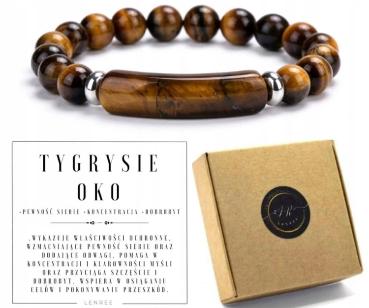 Bransoletka z kamieni naturalnych TYGRYSIE OKO talizman LENREE