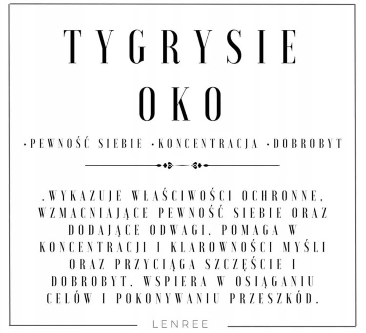 Bransoletka z kamieni naturalnych TYGRYSIE OKO talizman LENREE