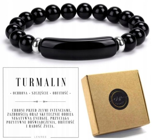 Bransoletka z kamieni naturalnych TURMALIN talizman ochronny LENREE