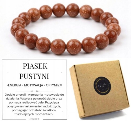 Bransoletka z kamieni PIASEK PUSTYNI 8mm energia motywacja LENREE