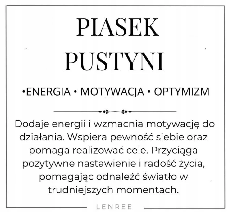 Bransoletka z kamieni PIASEK PUSTYNI 4mm energia motywacja LENREE