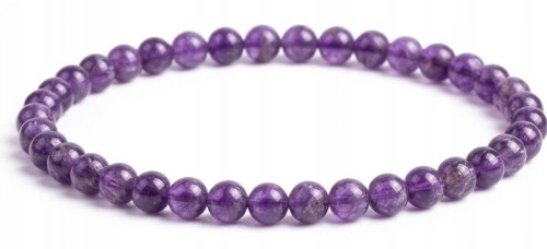 Bransoletka z kamieni AMETYST 4mm spokój równowaga ochrona LENREE