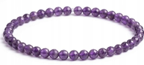 Bransoletka z kamieni AMETYST 4mm fasetowany spokój LENREE