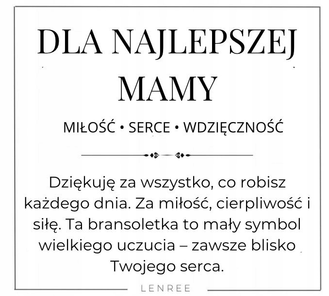 Bransoletka Dzień mamy KWARC RÓŻOWY serce regulowana LENREE