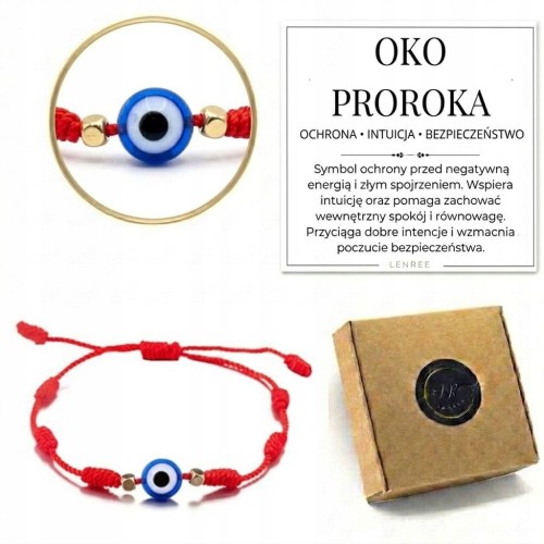 Bransoletka OKO PROROKA czerwona regulowana węzły LENREE