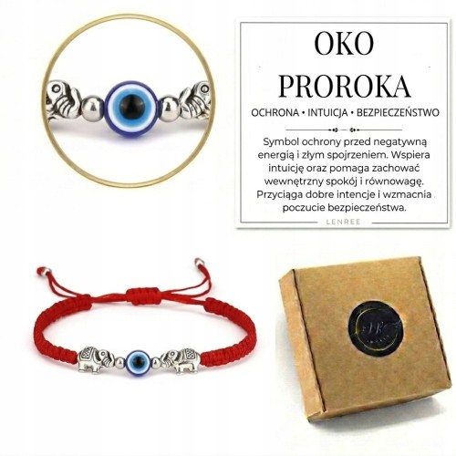 Bransoletka OKO PROROKA słoniki regulowana ochronna LENREE