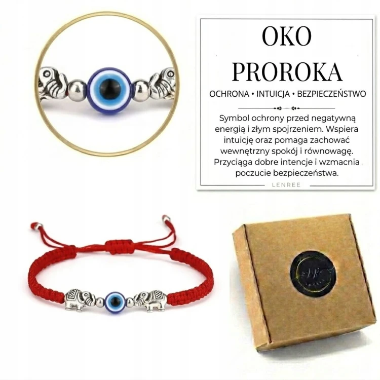 Bransoletka OKO PROROKA słoniki regulowana ochronna LENREE