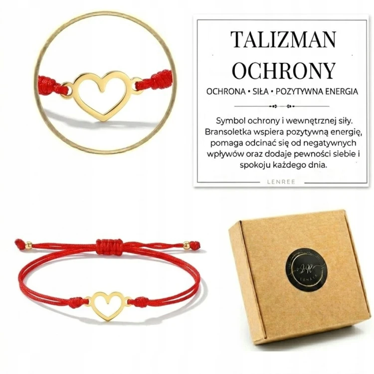 Bransoletka SERCE kontur talizman ochrony LENREE