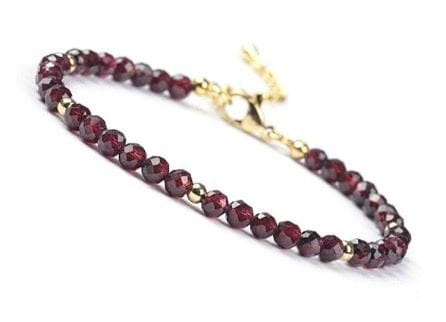 Bransoletka GRANAT naturalny regulowana damska elegancka LENREE