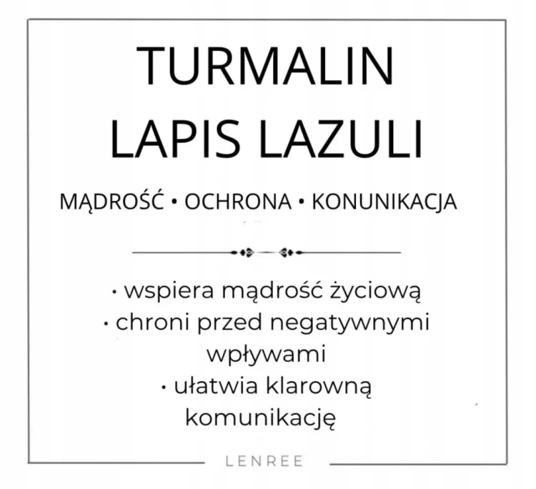 Bransoletka TURMALIN LAPIS LAZULI kamienie naturalne LENREE