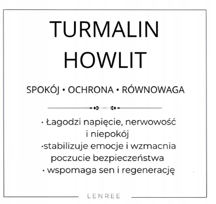 Bransoletka TURMALIN HOWLIT kamienie naturalne elastyczna LENREE