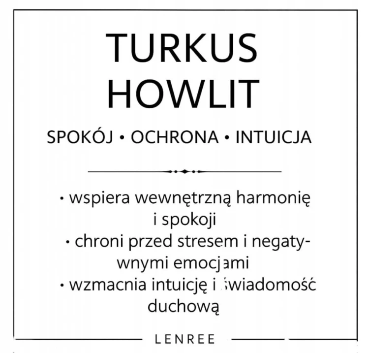 Bransoletka TURKUS HOWLIT kamienie naturalne elastyczna LENREE