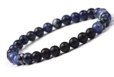 Bransoletka TYRMALIN LAPIS LAZULI kamienie naturalne LENREE