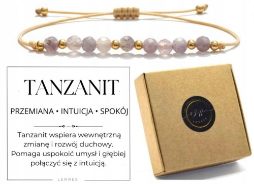 Bransoletka TANZANIT 3mm fasetowany przemiana intuicja spokój LENREE