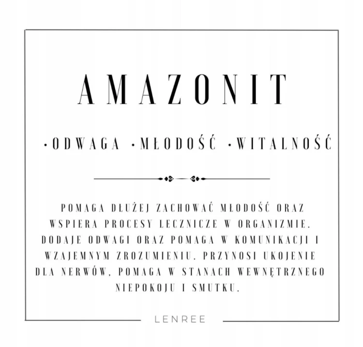 Bransoletka AMAZONIT serce złota regulowana pastelowa LENREE