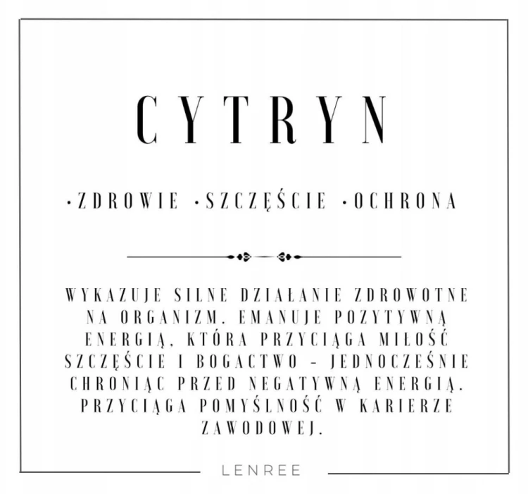 Bransoletka CYTRYN naturalny kamień szczęście obfitość LENREE