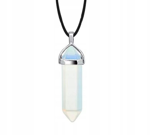 Naszyjnik OPAL wisiorek kamień naturalny 45cm stal
