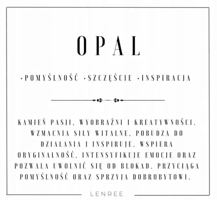 Naszyjnik OPAL wisiorek kamień naturalny 45cm stal
