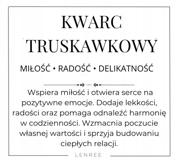 Naszyjnik KWARC TRUSKAWKOWY wisiorek kamień naturalny 45cm