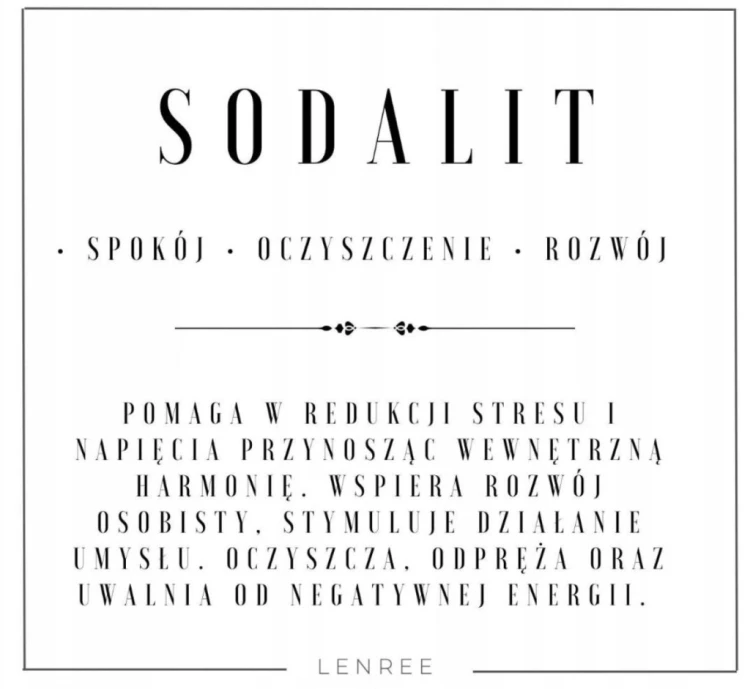 Naszyjnik SODALIT wisiorek kamień naturalny 45cm stal