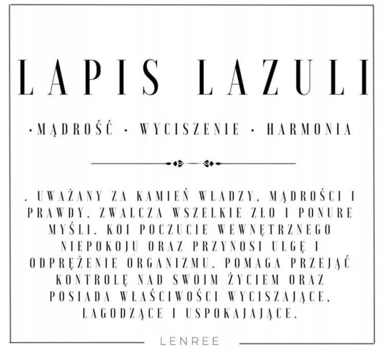 Naszyjnik LAPIS LAZULI wisiorek kamień naturalny 45cm stal