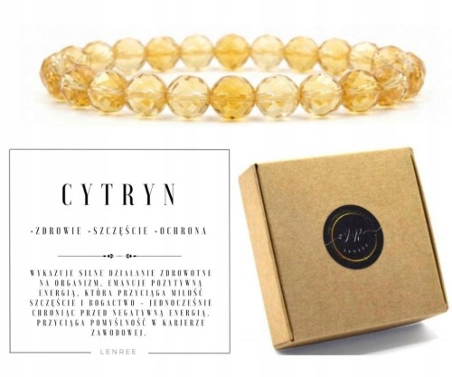 Bransoletka CYTRYN 4mm FASETOWANY kamień naturalny LENREE