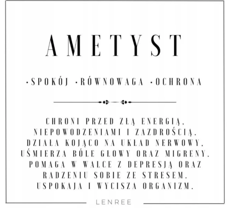 Bransoletka AMETYST naturalne kamienie fioletowa złota LENREE