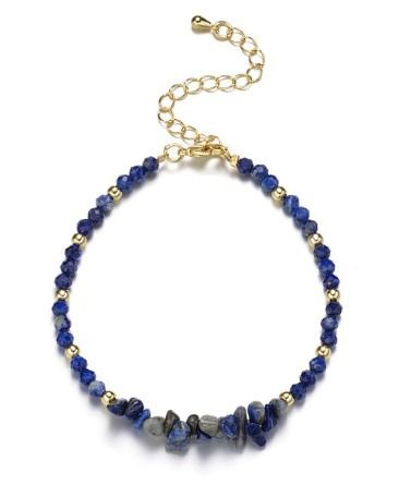 Bransoletka LAPIS LAZULI naturalne kamienie złota LENREE
