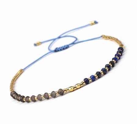 Bransoletka LABRADORYT LAPIS LAZULI naturalne kamienie LENREE