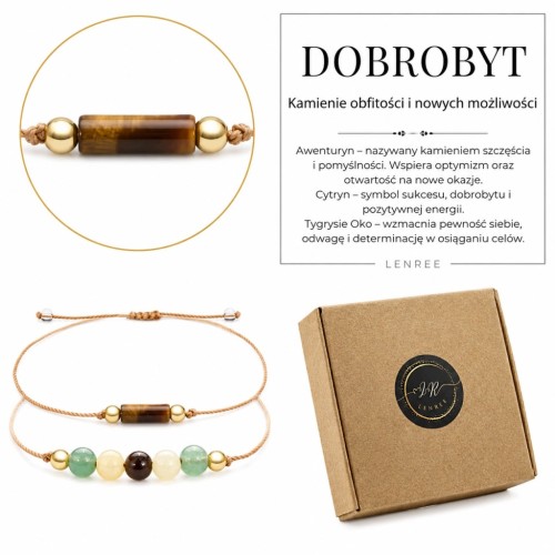 Bransoletka Dobrobyt TYGRYSIE OKO CYTRYN AWENTURYN LENREE