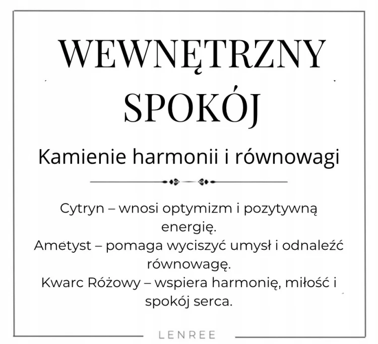 Bransoletka Wewnętrzny Spokój AMETYST CYTRYN KWARC RÓŻOWY LENREE