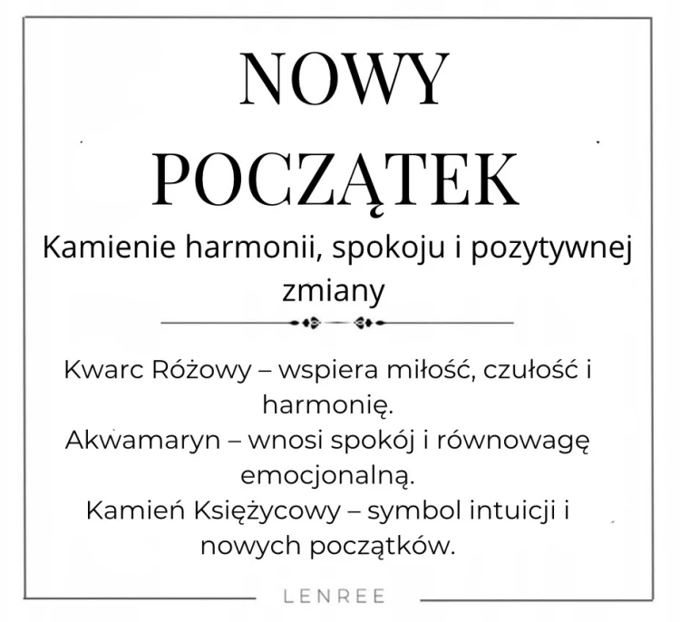 Bransoletka Nowy Początek KWARC KAMIEŃ KSIĘŻYCOWY AKWAMARYN LENREE