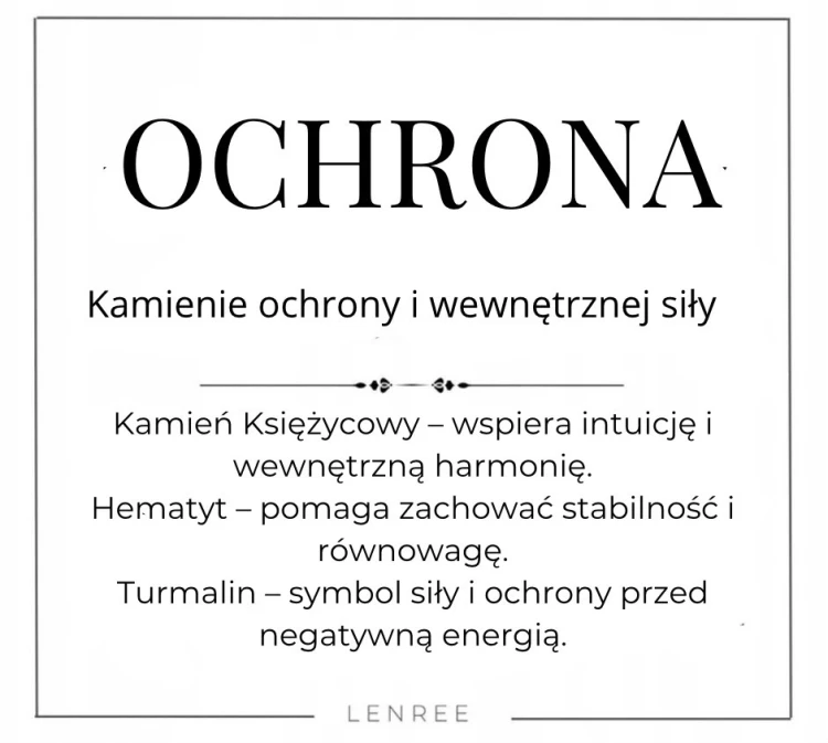Bransoletka Ochronna KAMIEŃ KSIĘŻYCOWY HEMATYT TURMALIN LENREE