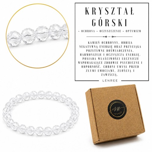 Bransoletka KRYSZTAŁ GÓRSKI 6 mm Fasetowany Kamień Harmonii LENREE