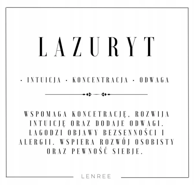 Pierścionek LAZURYT Naturalny Kamień Intuicji Odwagi LENREE